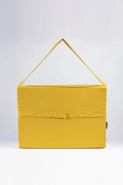Katlanır Taşınabilir Çanta Şezlong Minderi, Yastıklı Sarı - 6