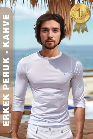 Erkek Peruk Kısa - Kahve