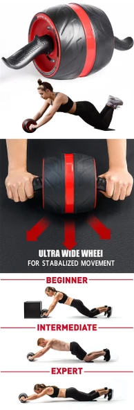 AB Roller Egzersiz Tekerliği Karın Kası Kas Kıvırma Kapalı Alan Fitness Ekipmanı - 5