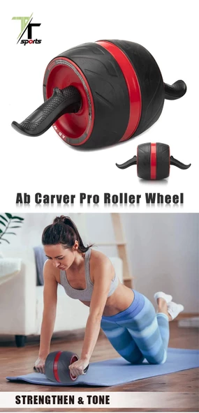 AB Roller Egzersiz Tekerliği Karın Kası Kas Kıvırma Kapalı Alan Fitness Ekipmanı - 4