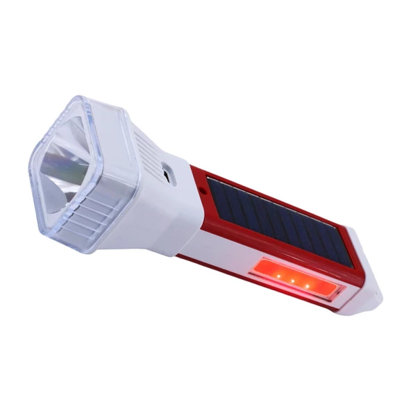 Güneş Enerjili Şarjlı Solar 5 Işık Modu Led El Feneri Usb Şarj Kamp Avcı Lambası Gece Lamba - 5