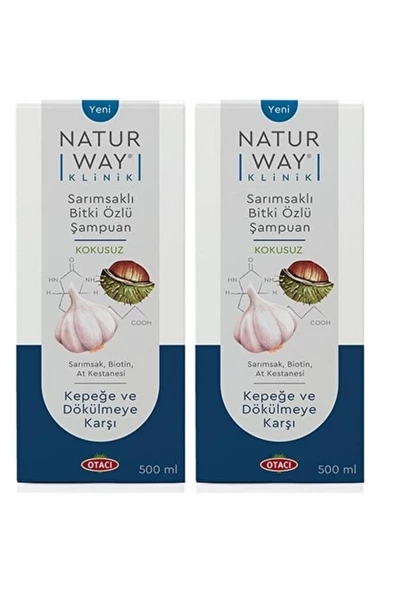 Otacı Naturway Klinik Kepek Ve Dökülme Karşıtı Sarımsaklı Şampuan 500 ml x 2 Adet