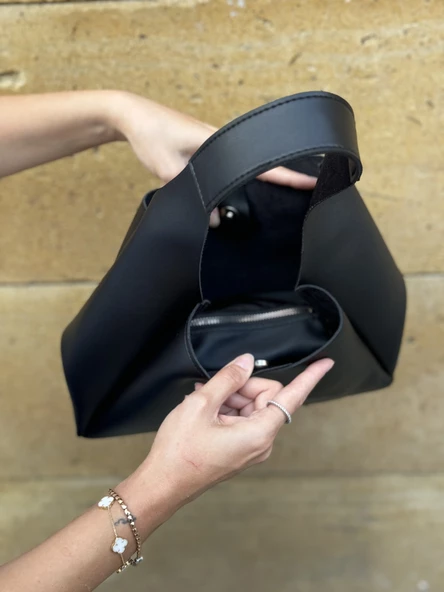 Vienna Yavrulu Siyah Omuz Çantası - Resim 3