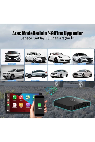 Android ve Apple Carplay Kablosuz Bağlantı Adaptörü  Araç Bluetooth Çevirici - 3