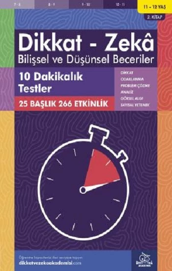 11 - 12 Yaş 10 Dakikalık Bilişsel Ve Düşünsel Beceriler Testler 3.kitap ürün görseli 1