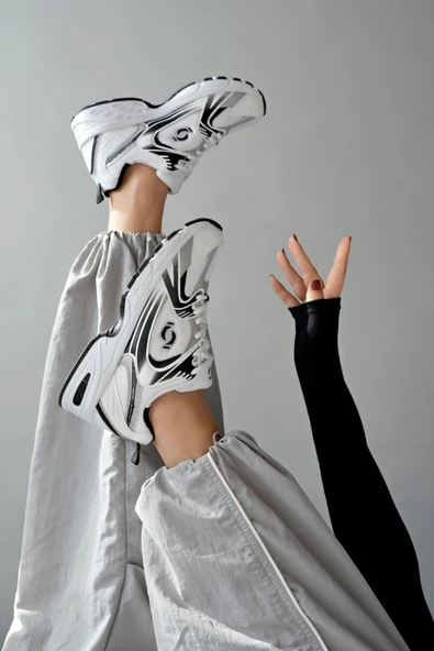 Muggo MOJEH Kadın Ortopedik Günlük Garantili Bağcıklı Yürüyüş Koşu Sneaker Spor Ayakkabı - 3