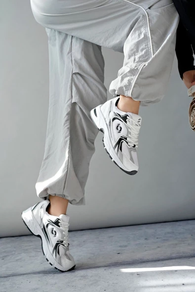 Muggo MOJEH Kadın Ortopedik Günlük Garantili Bağcıklı Yürüyüş Koşu Sneaker Spor Ayakkabı - 5