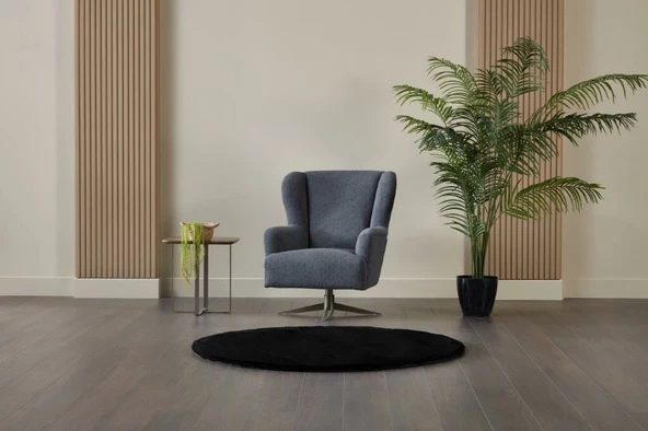GÜMÜŞSUYU DECO SOFT 15314 DAİRE HALI SİYAH - 2