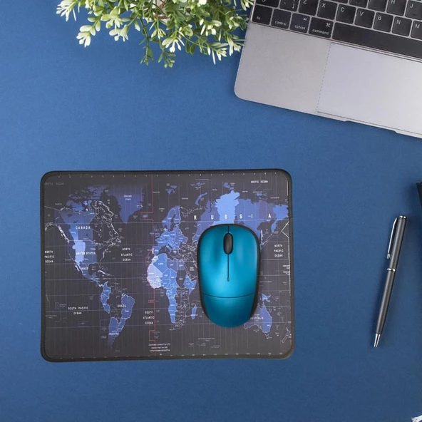 Mouse Pad Kaymaz Taban Pürüzsüz üst Yüzey 25cmx32cm Küçük Boy Dünya Haritası Mouse Matı - 7