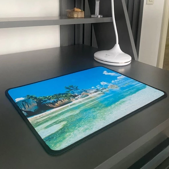Mouse Pad Kaymaz Taban Pürüzsüz üst Yüzey 25cmx32cm Küçük Boy Deniz Manzaralı Mouse Matı - 7