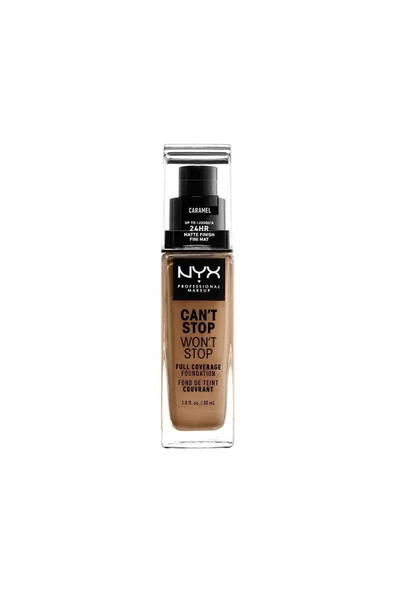 NYX Professional Makeup Fondöten - Can't Stop Won't Stop Full Coverage Foundation 15 Caramel 30 Ml 800897157326