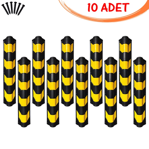 Kauçuk Otopark Köşe Kolon Koruyucu Oval Otopark Kolon Koruma (10 ADET)