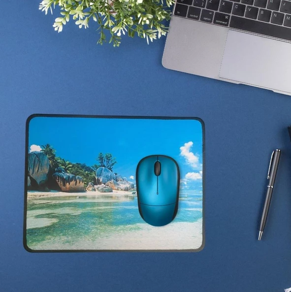 Mouse Pad Kaymaz Taban Pürüzsüz üst Yüzey 25cmx32cm Küçük Boy Deniz Manzaralı Mouse Matı - 8