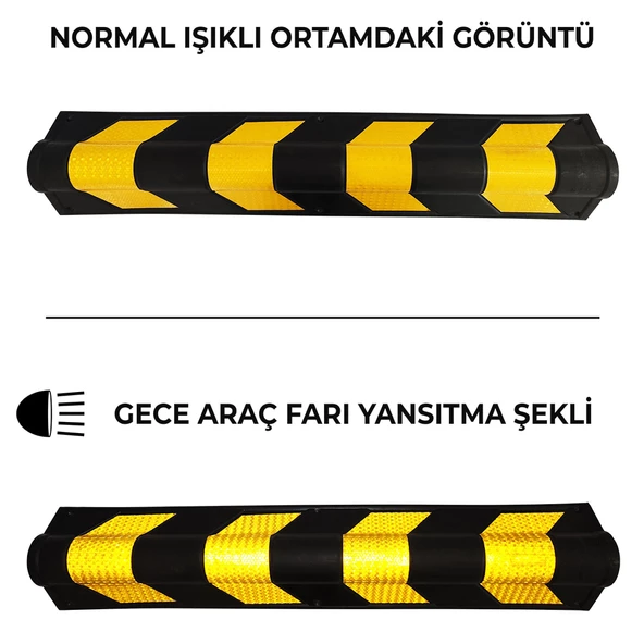 Kauçuk Otopark Köşe Kolon Koruyucu Oval Otopark Kolon Koruma (10 ADET) - 4