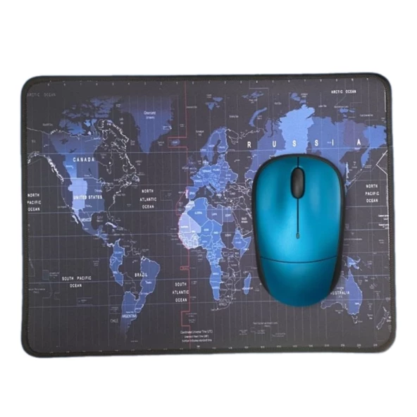 Mouse Pad Kaymaz Taban Pürüzsüz üst Yüzey 25cmx32cm Küçük Boy Dünya Haritası Mouse Matı - 3