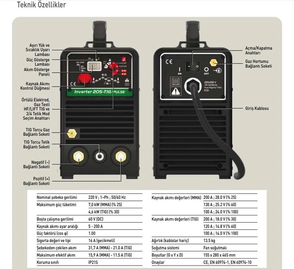 Askaynak Inverter 205 Tig Pulse Argon TIG Kaynak Makinesi - 4