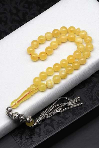 Damla Kehribar Küre Kesim Tesbih Litvanya Sertifikalı