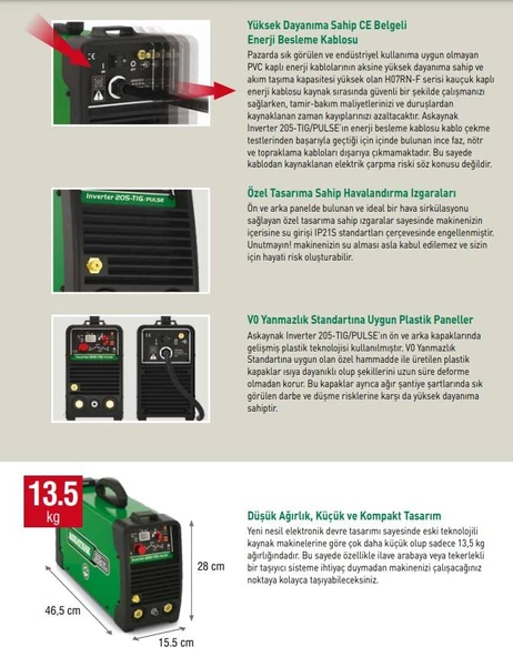 Askaynak Inverter 205 Tig Pulse Argon TIG Kaynak Makinesi - 5