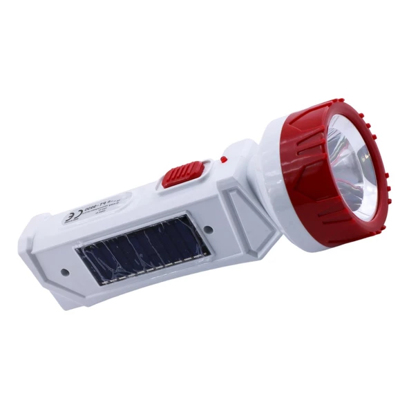 Güneş Enerjili Şarjlı Solar 2 Ledli El Feneri Usb Şarj Kamp Avcı Lambası Gece Lamba - 5