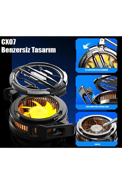 Cx07 cep telefonu soğutucu 15w manyetik telefon soğutma fanı radyatör şarjlı fan iphone android - 3