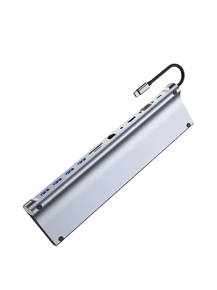 11in1 Çoklayıcı Type-C 3.1 To 4K Hdmi Vga Usb-C Ethernet USB Çoklayıcı SD Kart Okuyucu Çevirici Hub - 5