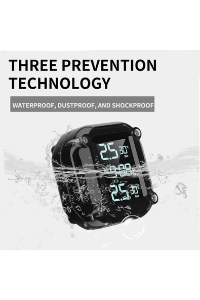 Motosiklet Tpms Lastik Basınç Sensörü Ve Monitörü Dijital Kablosuz Şarjlı Lastik Basınç Dedektörü - Resim 2