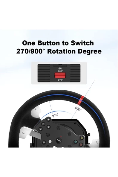 V10 Oyun Direksiyon Seti Yarış Direksiyonu  Ayarlanabilir  6+1 Vites  PC PS4 Xbox One - Resim 3