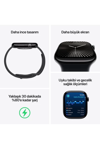 Apple Watch Series 10 Gps 42MM Jet Black Aluminium Case With Ink Sport Loop - 3