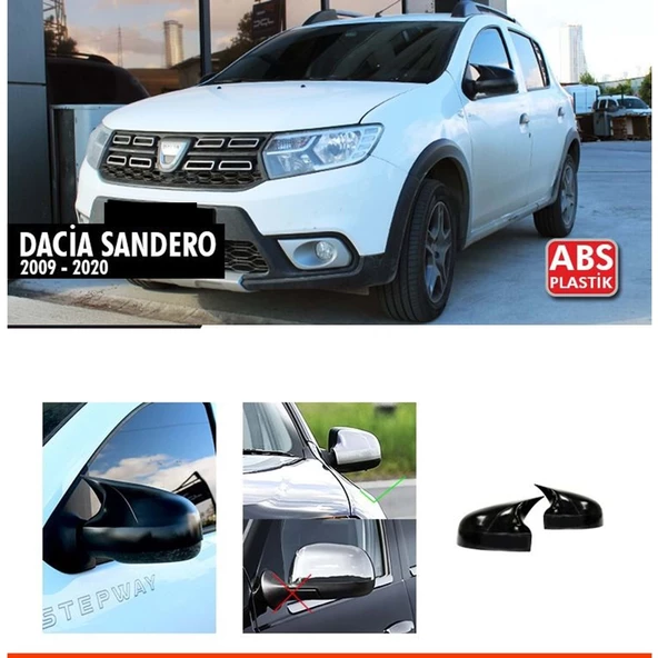 Sandero Batman Ayna Kapağı Piano Black / 2009 - 2020