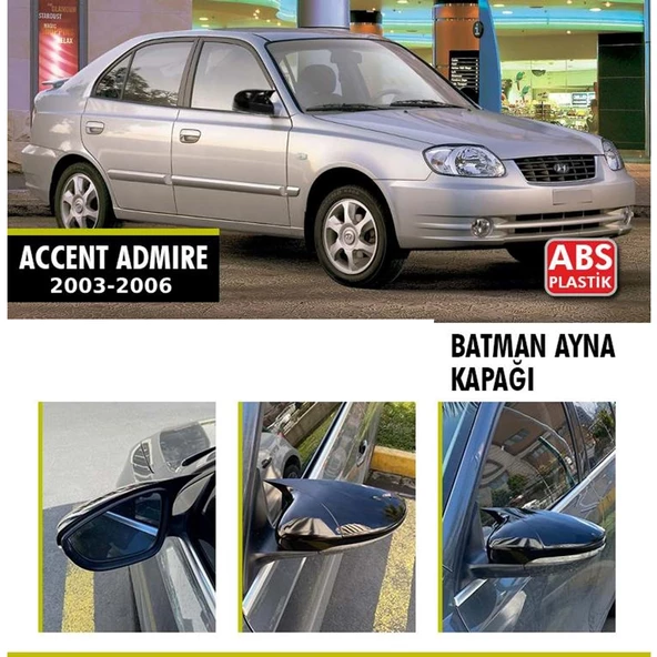 Accent Admire Batman Ayna Kapağı Piano Black / 2003 - 2006