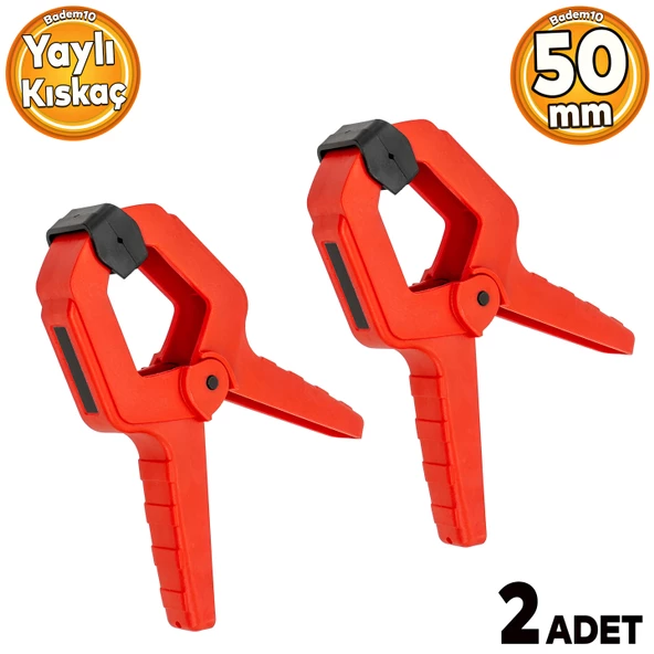 Yaylı Kıskaç Mandal El Tip İşkence Kırmızı Klips Hobi 50 mm 2 inç 2 ADET ürün görseli