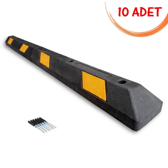 Kauçuk Araç Stoperi Ankara Kauçuk Araç Durdurucu Otopark Araç Stoperi 184x16x10 cm (10 ADET) ürün görseli 1