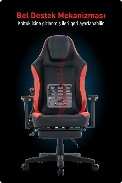 Fashcolle Globe Pro Black-Red Oyuncu Koltuğu - 6