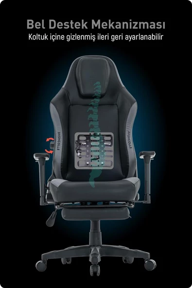 Fashcolle Globe Pro Black-Grey Oyuncu Koltuğu - 7