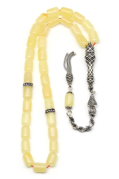 Damla Kehribar Silindir Kesim Tesbih Litvanya Sertifikalı - 2