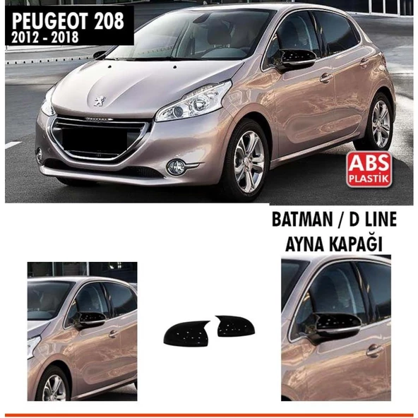 208 Batman Ayna Kapağı Piano Black / 2021 Sonrası - 1