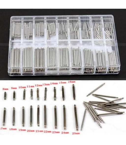 Zhltools Yaylı Çelik Saat Kordon Pimi 9 farklı ebatta 180 adet Kutulu Set - 2