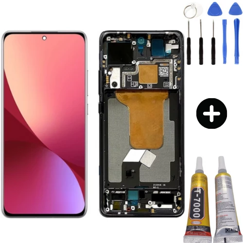 Xiaomi Mi 12 Uyumlu Çıtalı HK Lcd Ekran Dokunmatik Siyah + Montaj Seti