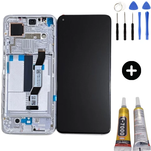 Xiaomi Mi 10T Pro Uyumlu Çıtalı Servis Lcd Ekran Dokunmatik Beyaz + Montaj Seti