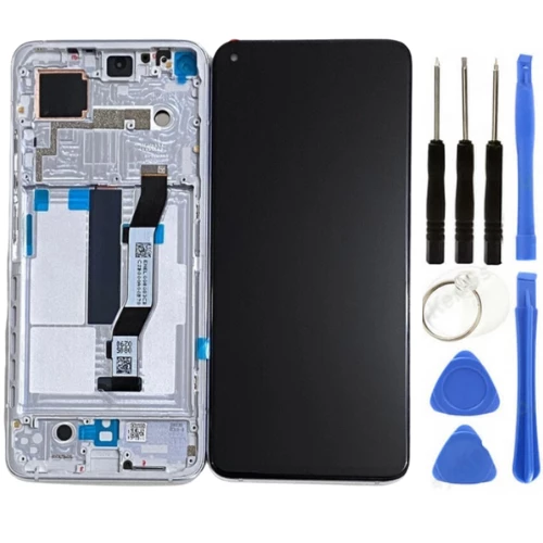 Xiaomi Mi 10T Pro Uyumlu Çıtalı A Kalite Lcd Ekran Dokunmatik Beyaz + Tamir Seti