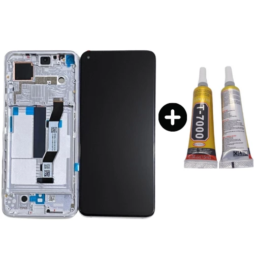 Xiaomi Mi 10T Pro Uyumlu Çıtalı HK Lcd Ekran Dokunmatik Beyaz + B7000
