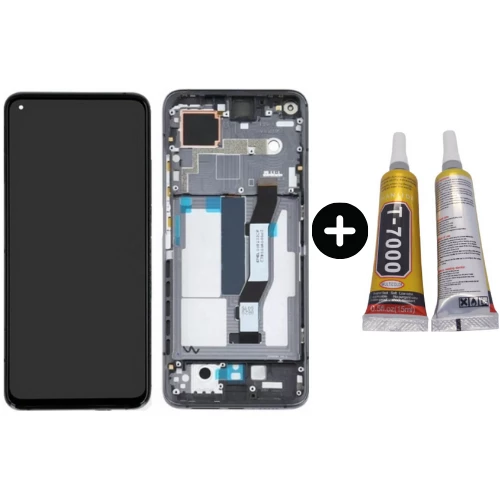 Xiaomi Mi 10T Pro Uyumlu Çıtalı OLED Lcd Ekran Dokunmatik Siyah + B7000