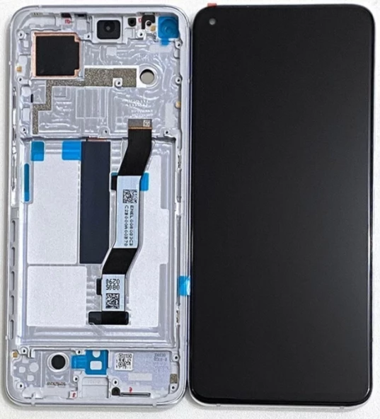 Xiaomi Mi 10T Pro Uyumlu Çıtalı HK Lcd Ekran Dokunmatik Beyaz