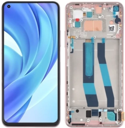 Xiaomi Mi 11 Lite Uyumlu Çıtalı A Kalite Lcd Ekran Dokunmatik Gold