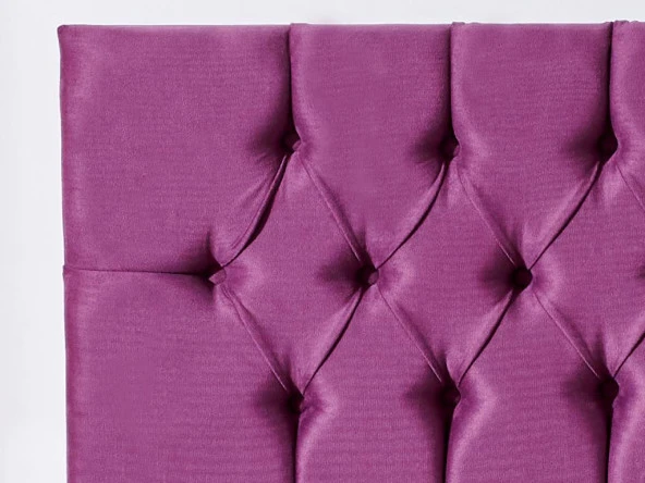 Niron Purple Baza ve Başlık Seti 120x200 cm Tek Kişilik Sandıklı Mor Kumaş Baza ve Başlığı - Resim 8