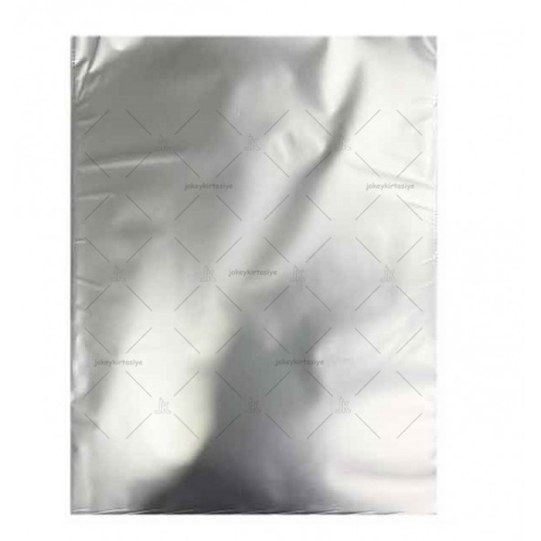 Mat Metalize En: 12cm X BoY: 17cm Bantlı GÜMÜŞ-SİLVER Hediye PAKETİ (20 Adet) - 3