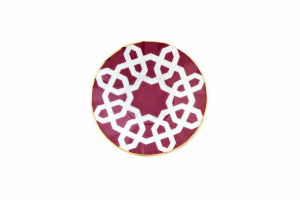 Porland Morocco Desen5 Fuşya Ergonomik Çay Tabağı 12cm