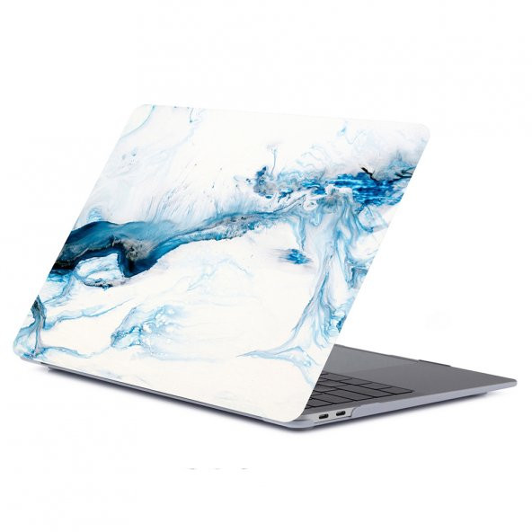 Codegen Apple 16" Macbook Pro A2141 Mavi Mermer Kılıf Koruyucu Kapak CMPT-161BM