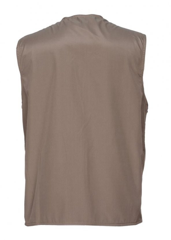 Yazlık Kumaş Yelek Çok Cepli Kahve Renk - 7