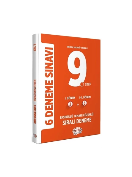 9. Sınıf (3+3) Fasiküllü Tamamı Çözümlü 6 Deneme Sınavı Yeni
